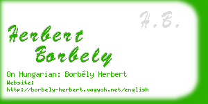 herbert borbely business card