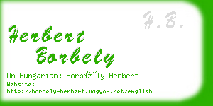 herbert borbely business card